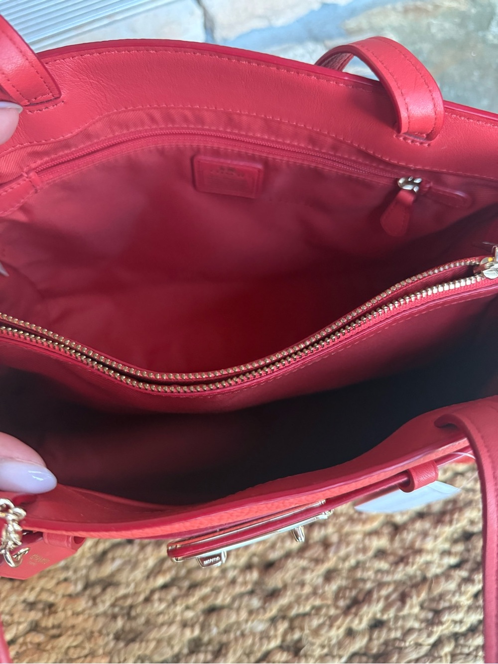 Coach Leather Tote with Gold-Tone Hardware - Picture 5 of 9